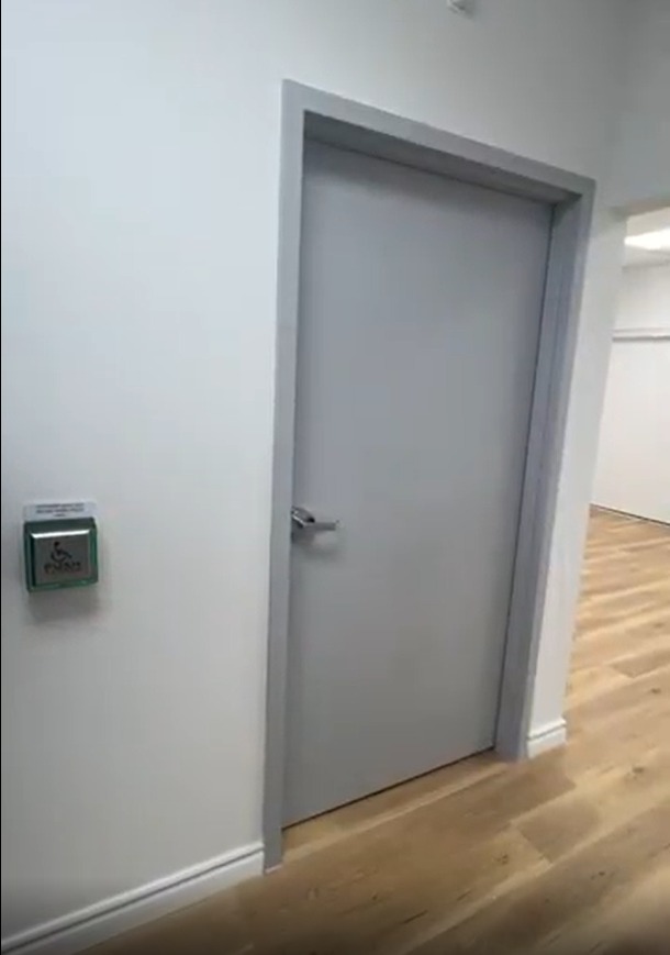 Metal door installation for office in Barrie